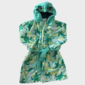 Saint Eve Swim Small 7/8 Green Turtke Print Bathrobe Robe Swim Cover Up